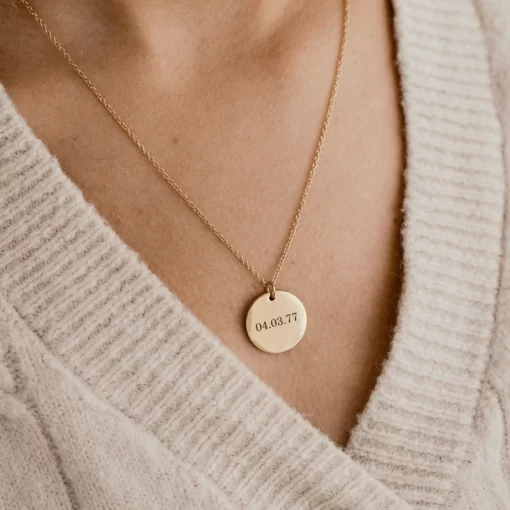 Personalized 15mm Gold Necklace 2