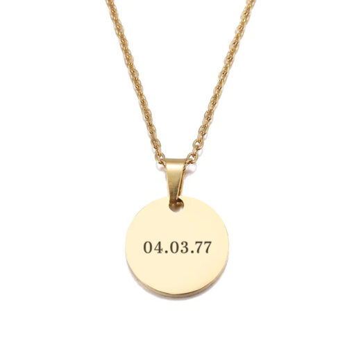 Personalized 15mm Gold Necklace 2