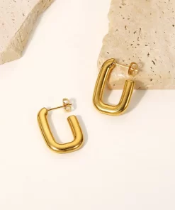 Geometric Square Opening Earrings