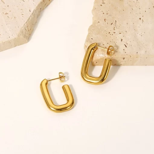 Geometric Square Opening Earrings