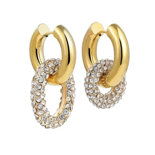 Zircon Round Hoop Earrings